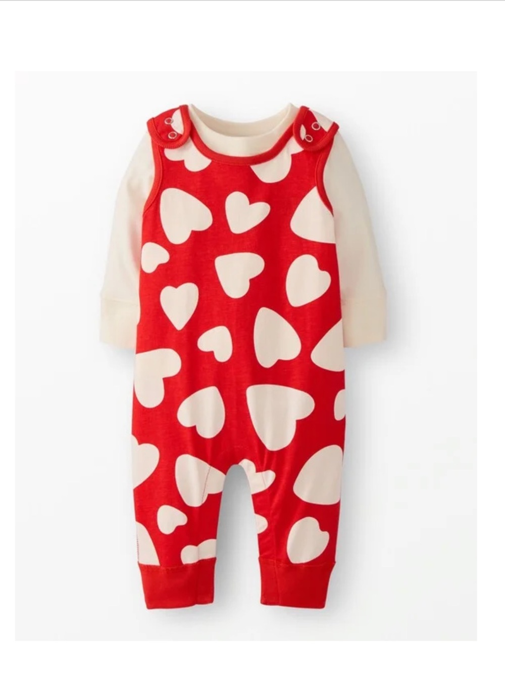 Hanna Andersson Baby Valentine's Long Sleeve T-Shirt & Overalls Set